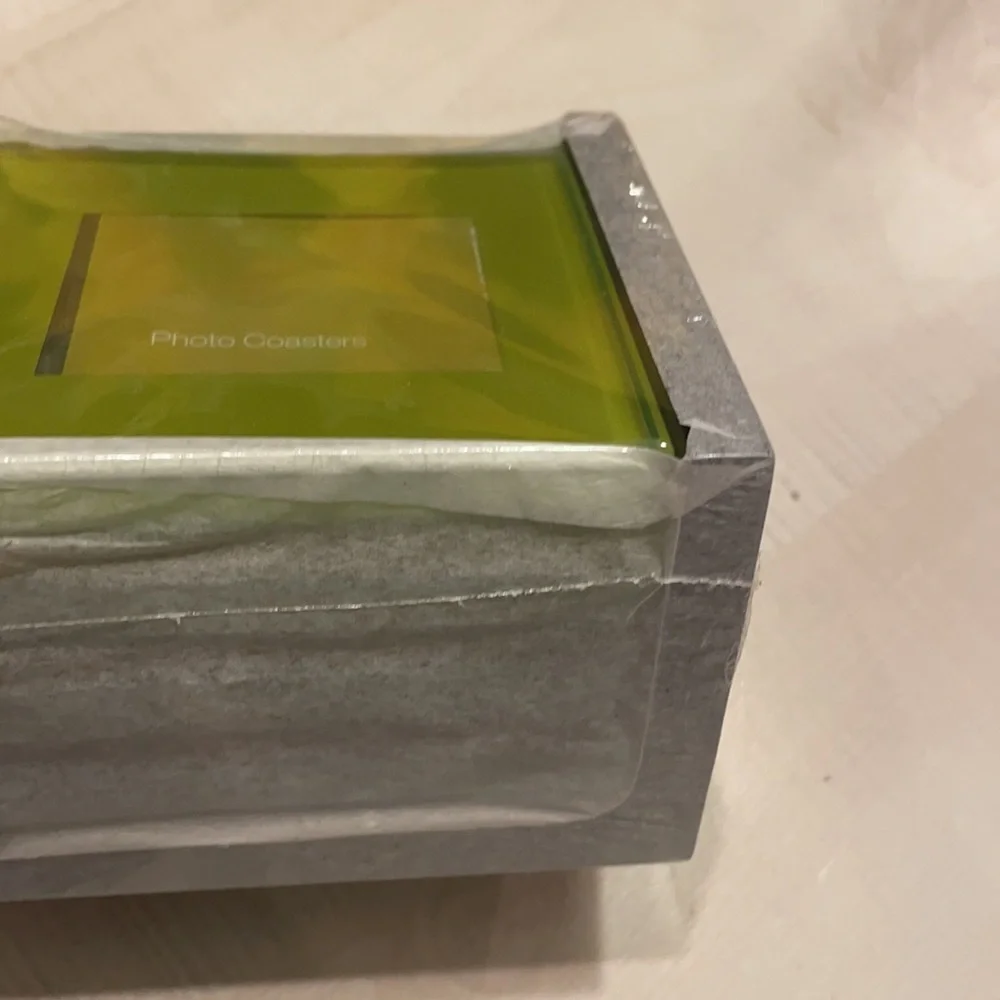CRATE & BARREL GLASS PHOTO AND ART COASTERS